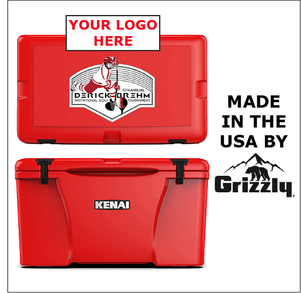 Kenai Cooler Sponsor. Kenai made in the USA by Grizzly Coolers. Derick Brehm Memorial Invitational Golf Tournament.